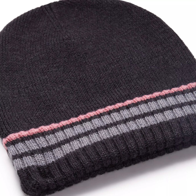 Grey Knitted Merino Wool Hat & Scarf Set