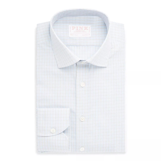 Blue & Brown Classic Fit Alumo Grid Check Formal Shirt