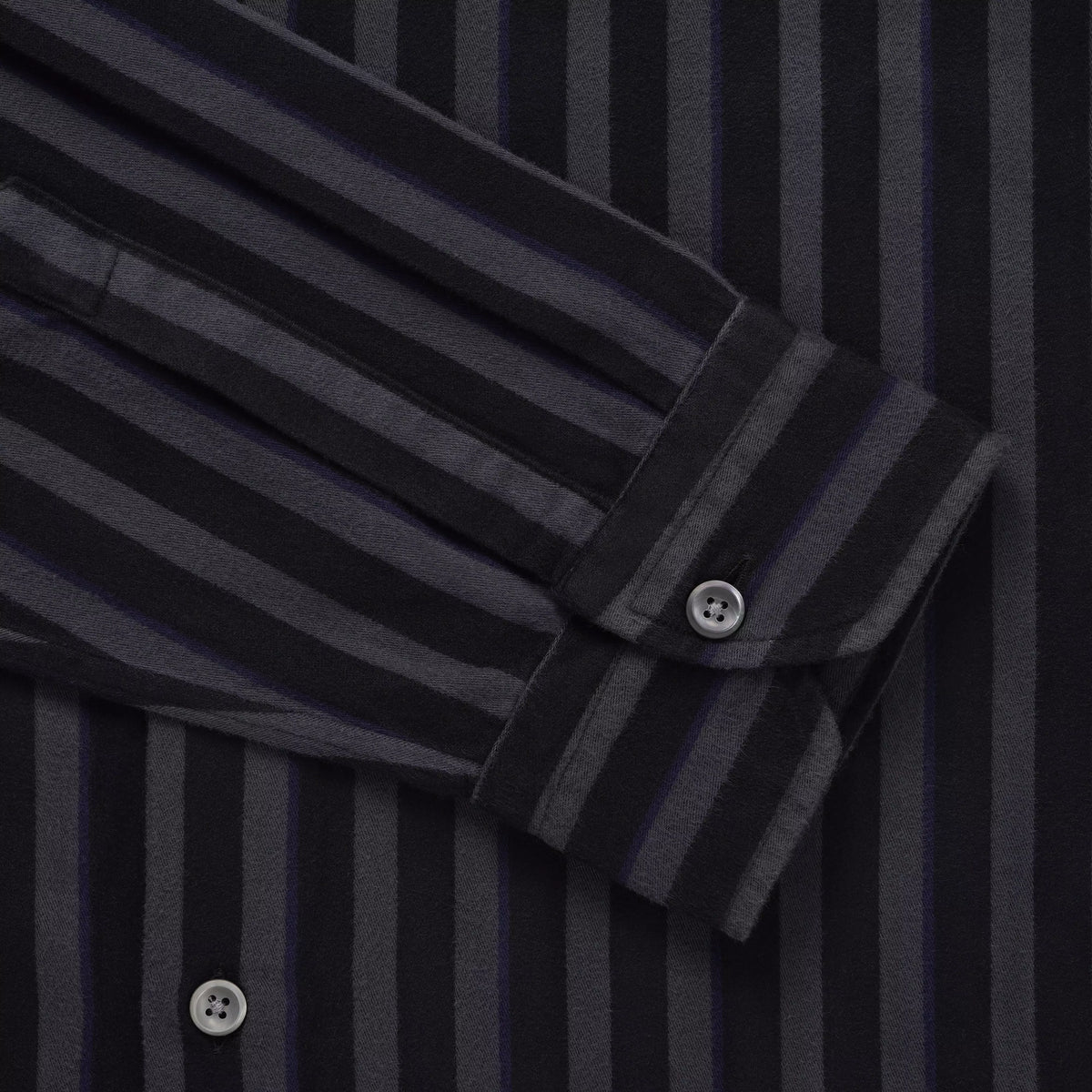 Grey & Black Slim Fit Smart Casual Tonal Barre Stripe Shirt