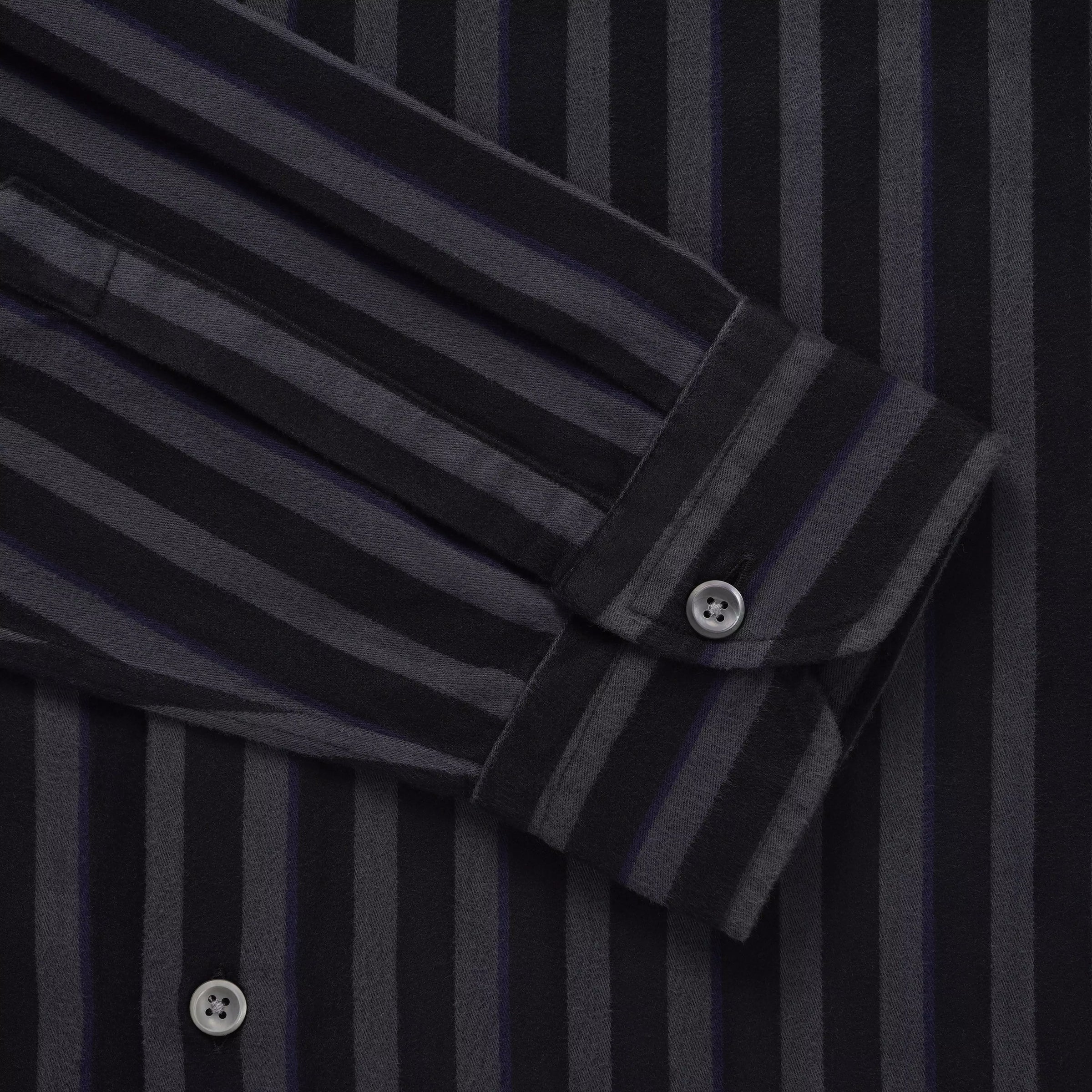 Grey & Black Slim Fit Smart Casual Tonal Barre Stripe Shirt