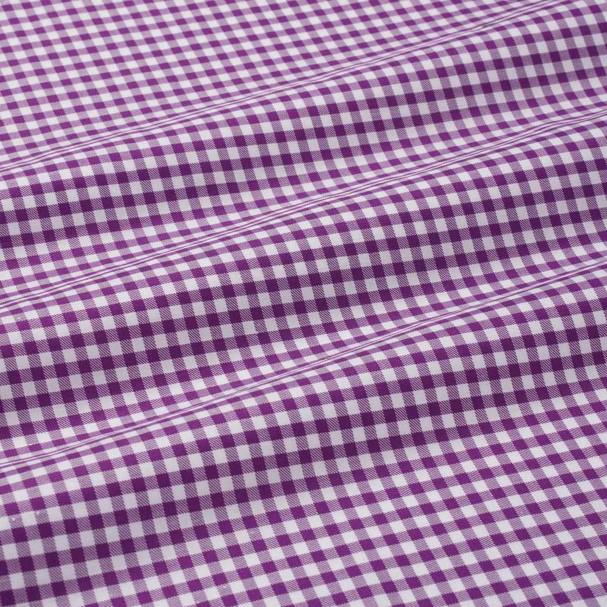 Purple & White Slim Fit Twill Mini Check Formal Shirt