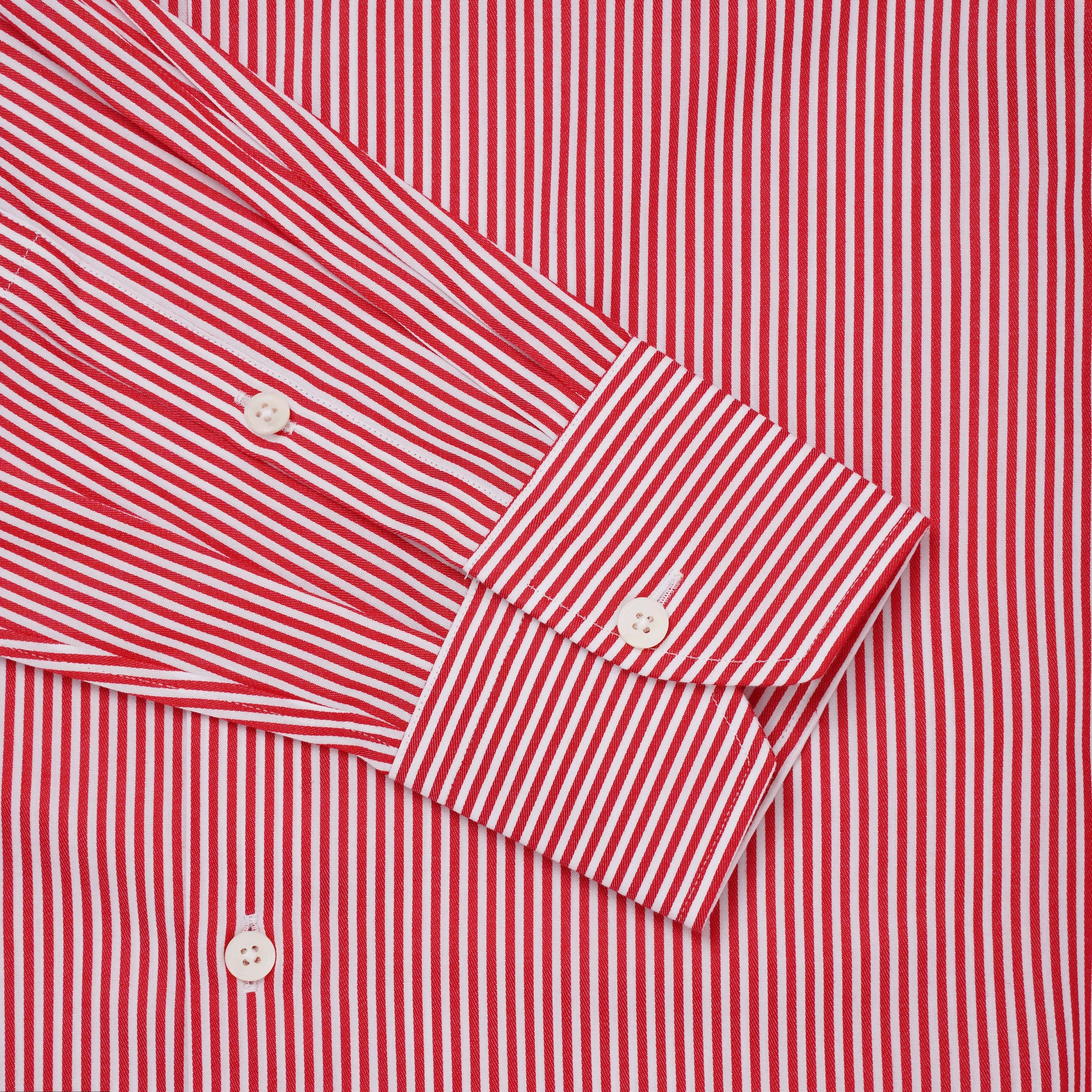 Red & White Tailored Fit Capri Stripe Shirt Formal Shirt