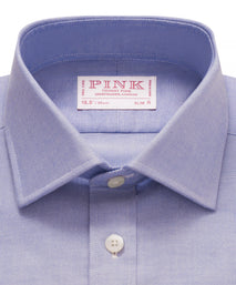 Blue Slim Fit Open Weave Oxford Formal Shirt